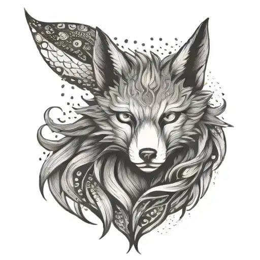 Design A Dotwork Pattern Inspired By The 9 Tailed Fox Spirit