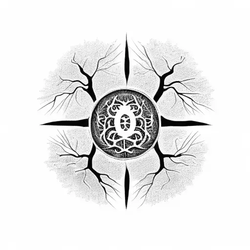 Tree Of Life With Ying-yang Sing