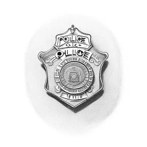 An Antique Police Badge With A Vintage Camera Inside