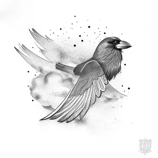 Crow Flying Over Trees