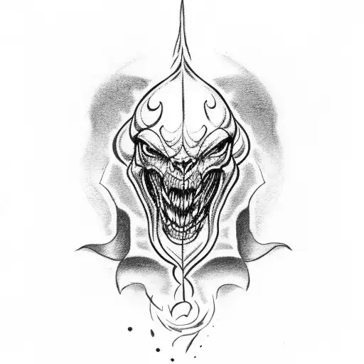 Dark Mark Tattoo With A Subtle Slytherin Symbol Incorporated