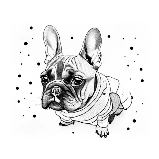 French Bulldog Wearing A Sweater In Space