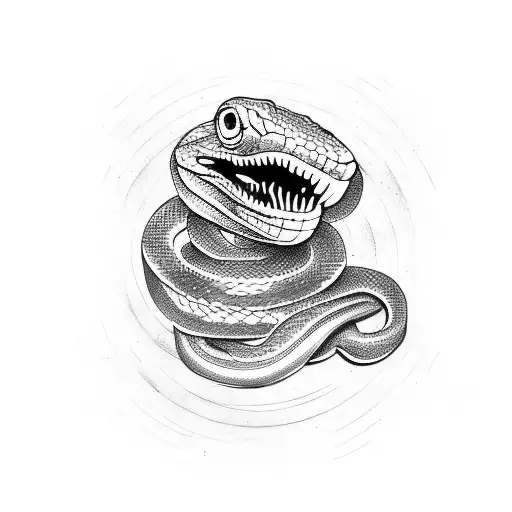 Snake Holding Man's Head