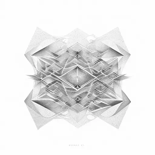 A Geometric Representation Of Soundwaves With Weed Leaf Accents