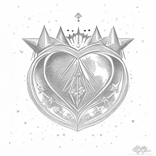 Love Heart Crown Gold-star Empire