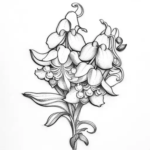 Lily Of The Valley And Larkspur Flower Bouqet