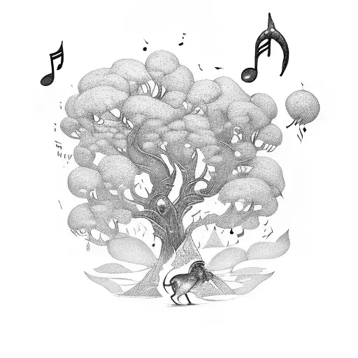 An Enchanting Scene Of A Fantasy Book Opening To Reveal A World Of Animals And Music Notes