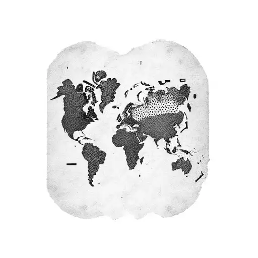 A World Map With A Dotted Line Tracing All The Countries You've Traveled To