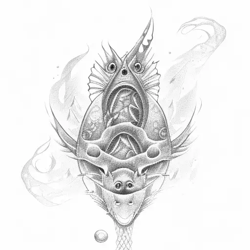 A Gaming Controller Morphing Into A School Of Fish In A River