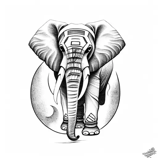 Elephant With Clouds And Moon