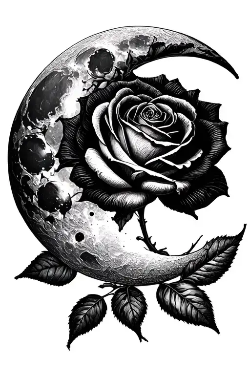 Moon And Rose