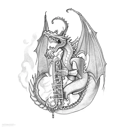 A Dragon Playing A Musical Instrument Inspired By Rdr2
