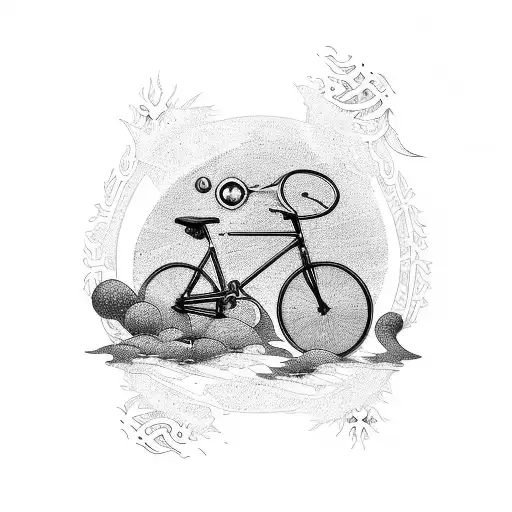 Create A Tattoo That Showcases A Bicycle Merging With The Elements Of Rap Music
