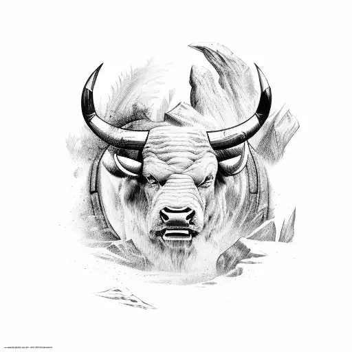 A Powerful Bull Charging Through The Amazon Forest With Determination