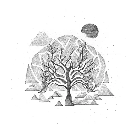 Tree Coming Out Of A Triangle