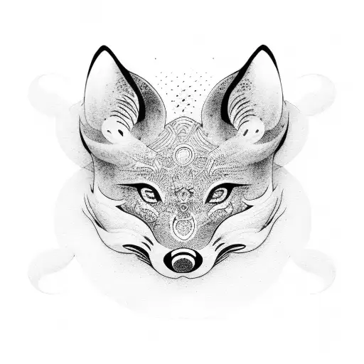 Ying-yang Symbol Formed By Two Foxes