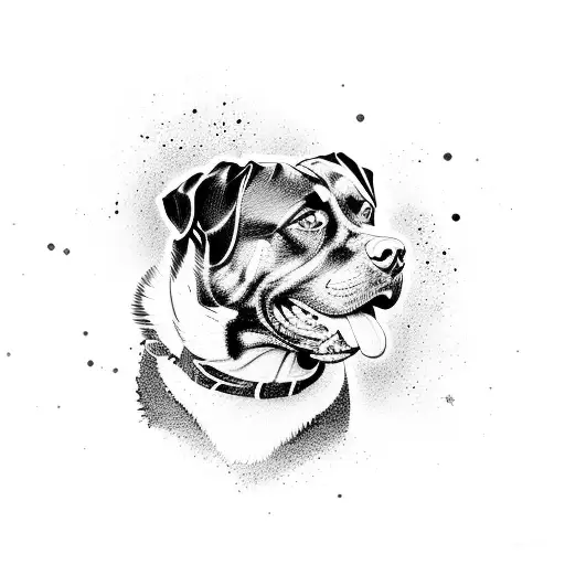 A Majestic Rottweiler Surrounded By A Vibrant Abstract Art Background