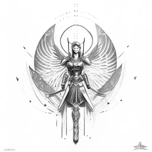 Valkyrie Tattoo With Armor