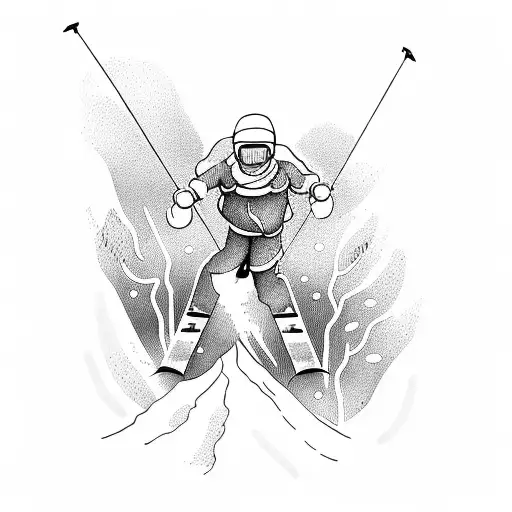 A Skier Gracefully Navigating Down A Mountain Slope