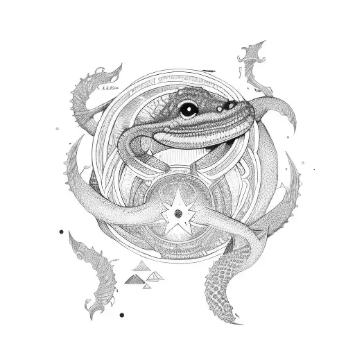 Ouroboros With Ishtar Star