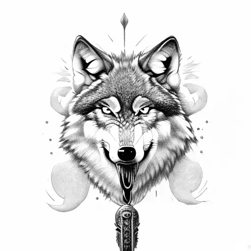 Make A Wolf Hold A Skull In His Mouth