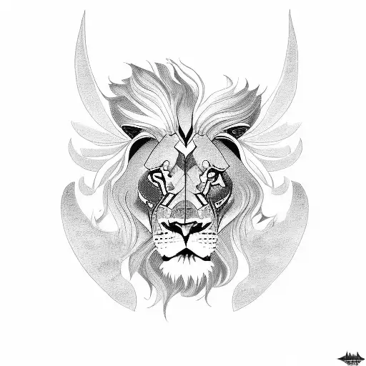 Lion With Wings And Shadow