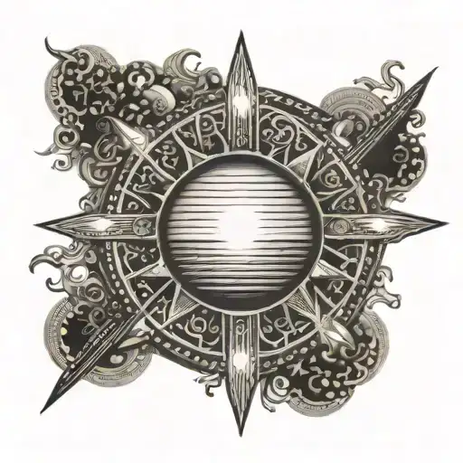 An Intricate Sun Rising Over A Movie Theater