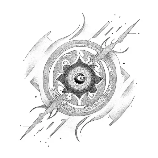 Yin And Yang As A Sun Over The Water