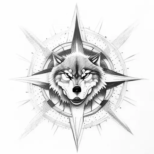 Compass Wolf Tree Viking