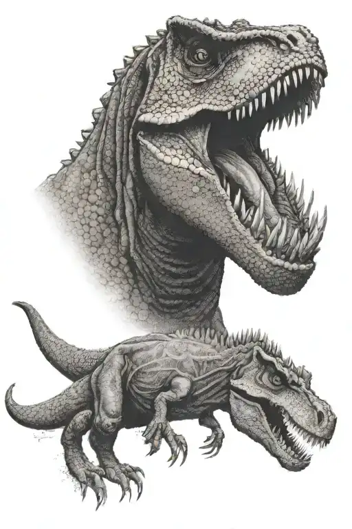 T Rex With Mommy Bear