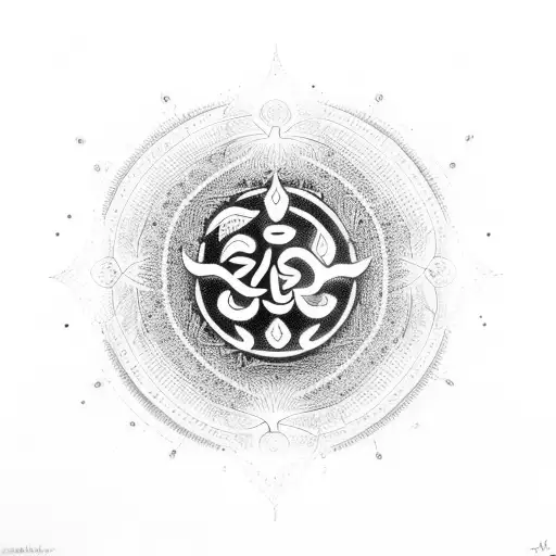 Om Symbol With Neon Colors