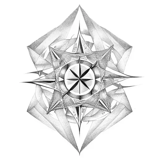 Wind Rose With The Initials Of My Family In The Cardinal Points