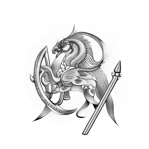 Horseshoe And Cocktail Glass Merged Into A Unique Symbol