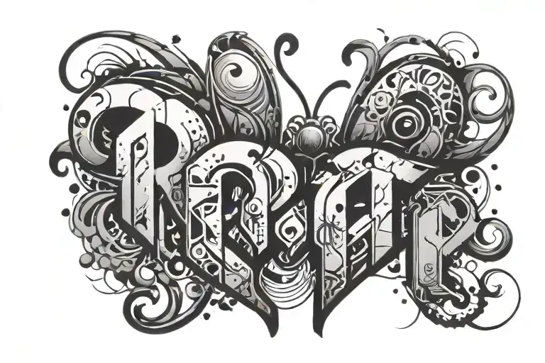 Incorporate A Graffiti-style Font With Bug Motifs To Represent Your Love For Rap Music