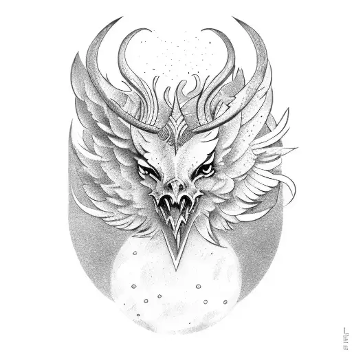 Capricornio Con Laureles Y Un Phoenix