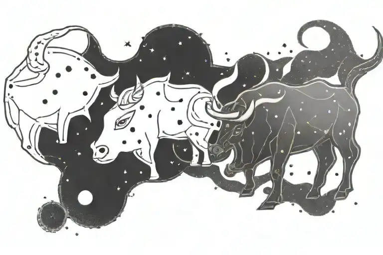 Fine Line Gemini Constellation And Taurus Constellation