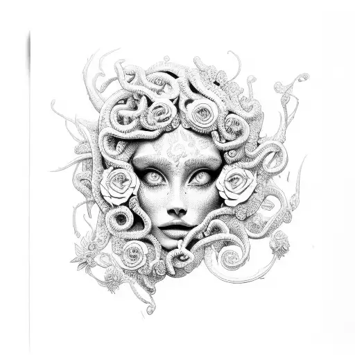 Medusa Com Flores