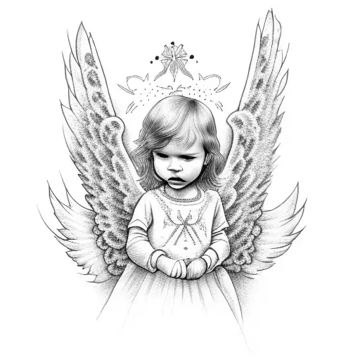 A Dotwork Design Of A Lil Peep Inspired Angel