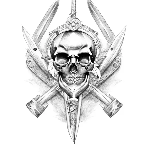 Pirate Skull With Drumsticks