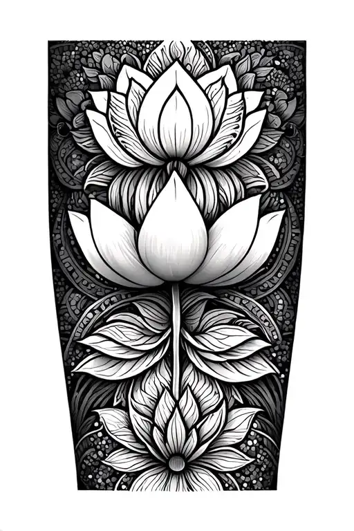 Lotus Mandala Design For Thigh