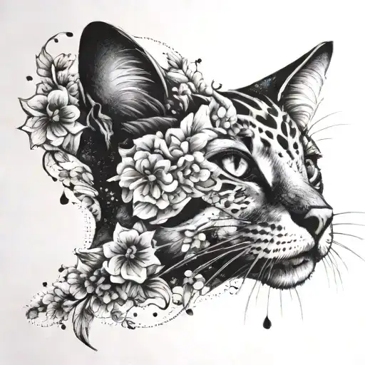 Cat Paw In Flower Locked Heart