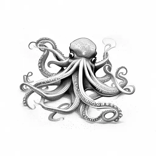 A Muscular Octopus Flexing Its Tentacles In A Gym Setting