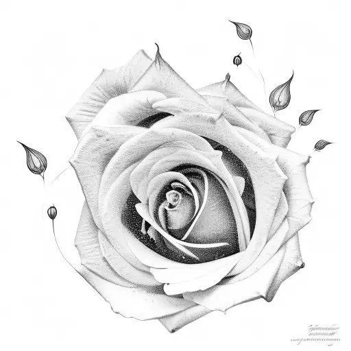 Rose With The Word Flore