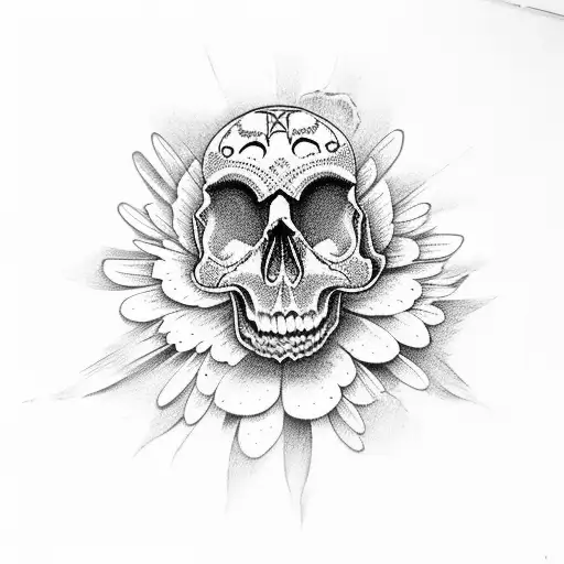 Skull Bird Daisy