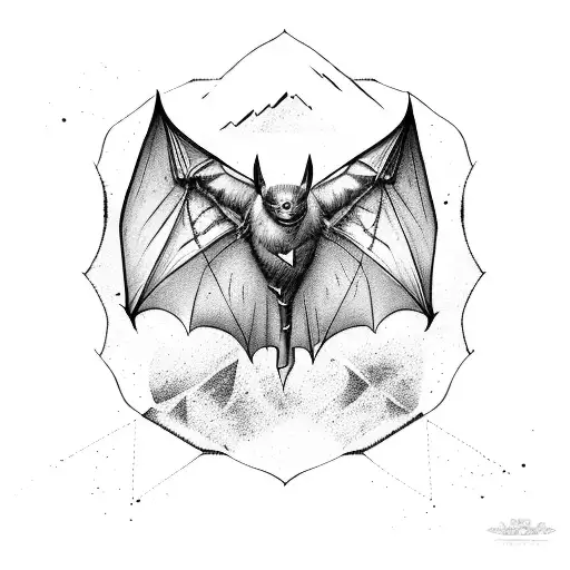 Bat Wing With Mountain