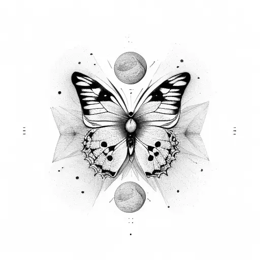 Butterfly With Phases Moon