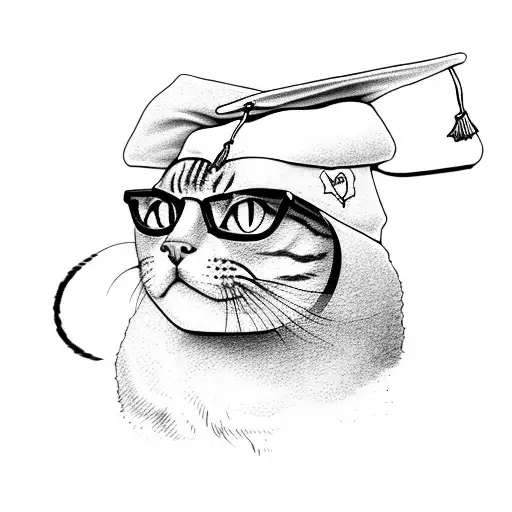 A Cat Wearing Glasses And A Graduation Cap
