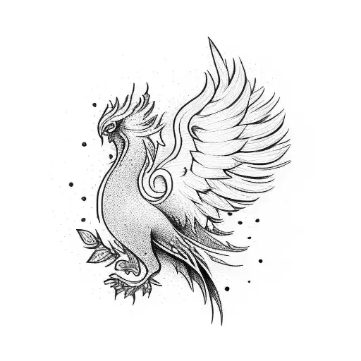 Singing Phoenix With Musical Notes