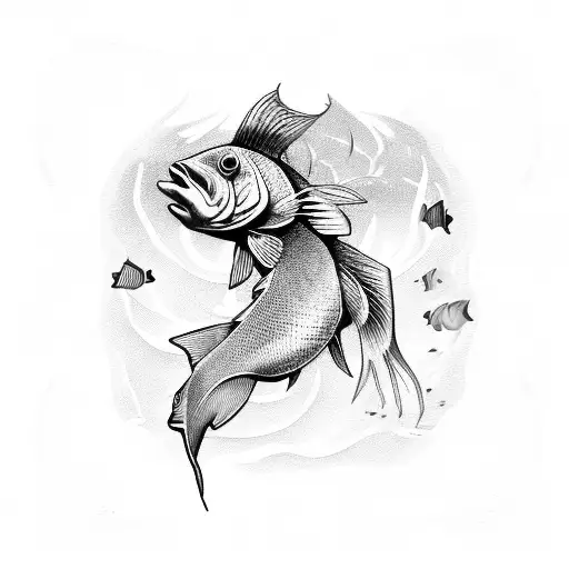 Underwater Section Of Sea With Fish Like Dentex Dentex