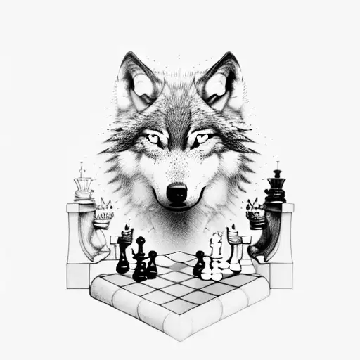 A Wolf Playing A Game Of Chess